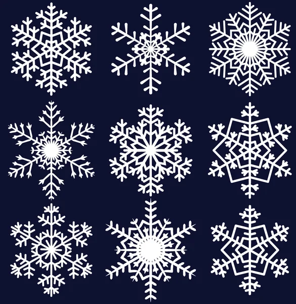 Snöflingor set — Stock vektor