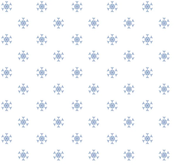 Blaue Schneeflocken auf weißem Hintergrund — Stockvektor