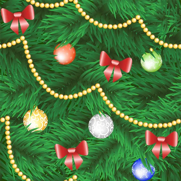 Arbre de Noël avec boule et arc — Image vectorielle