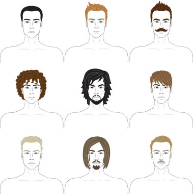 adamların yüzleri seti