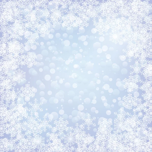 Noël fond gelé avec flocons de neige — Image vectorielle