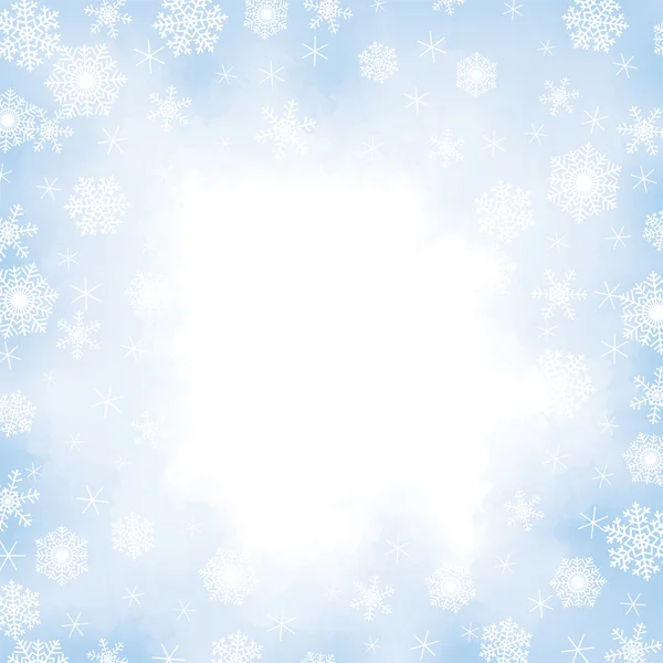 Fondo congelado de Navidad con copos de nieve — Archivo Imágenes Vectoriales