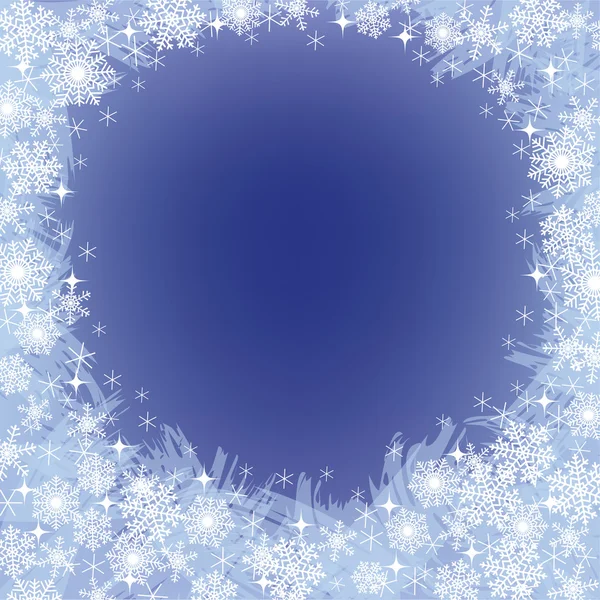 Jul fryst bakgrunden med snöflingor — Stock vektor