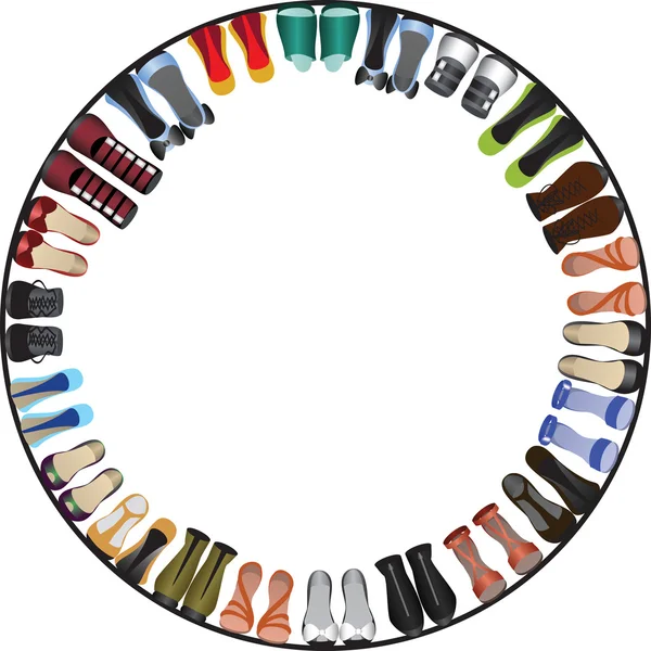 Chaussures cadre cercle — Image vectorielle