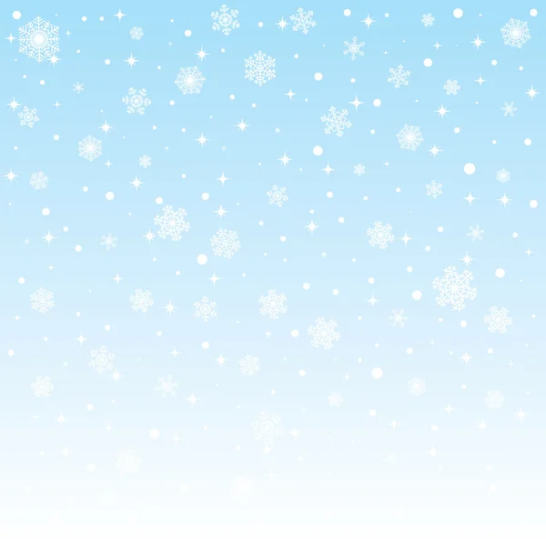 Fondo congelado de Navidad con copos de nieve — Vector de stock