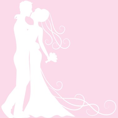 Gelin ve damat silueti