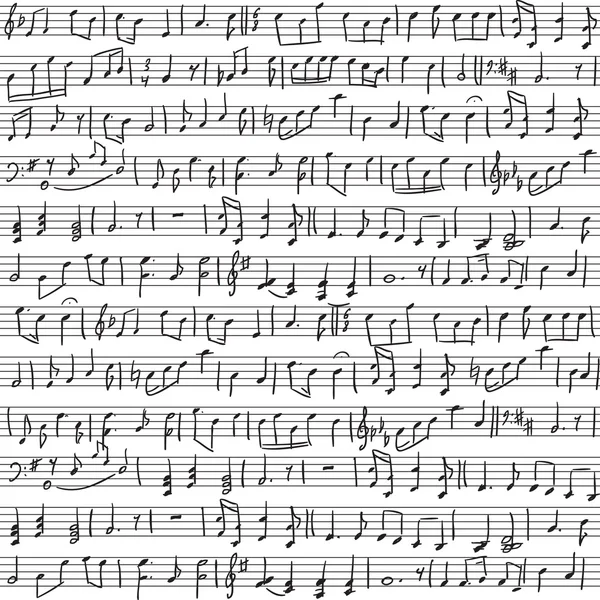 Notas musicales manuscritas — Vector de stock