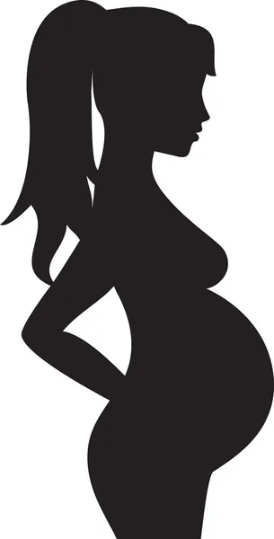 Silhouette de la femme enceinte — Image vectorielle