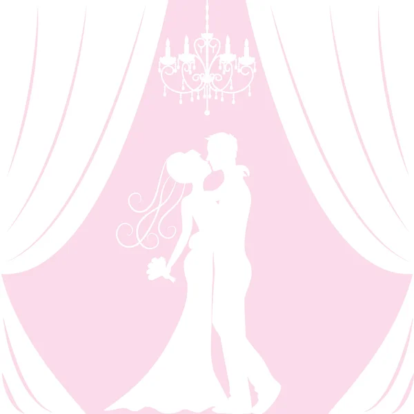 Silhouette de mariée et marié — Image vectorielle