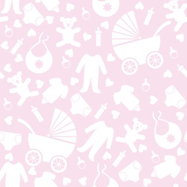 Seamless Pink Baby Background clipart