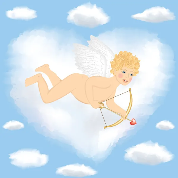 Cupid flying — Stock Vector