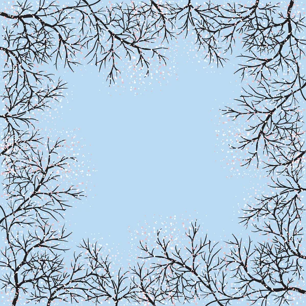 Blühende Bäume und blauer Himmel — Stockvektor