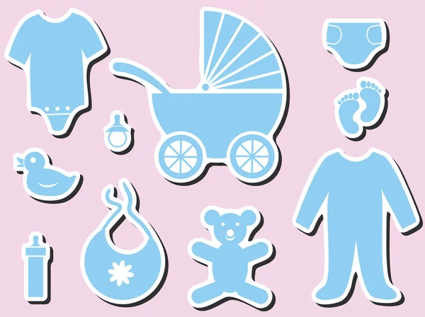 Baby shower icons — Stock Vector