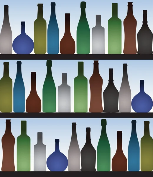 Bottles in bar — Stock Vector