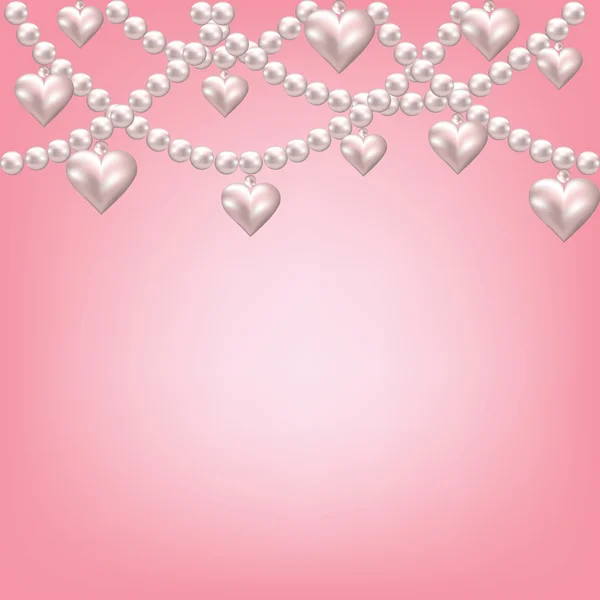 Collier perle coeur — Image vectorielle