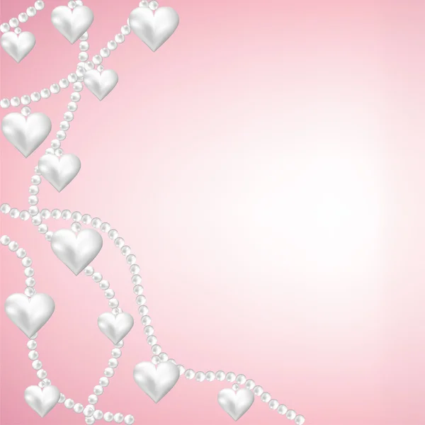 Collier perle coeur — Image vectorielle