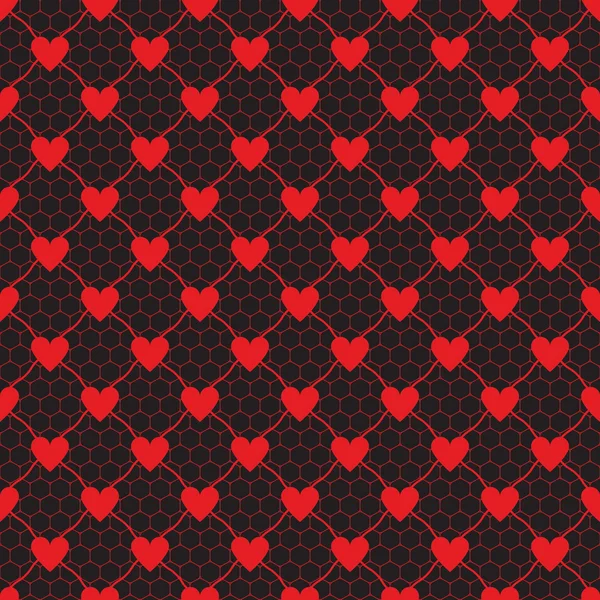 Motif dentelle avec coeur — Image vectorielle