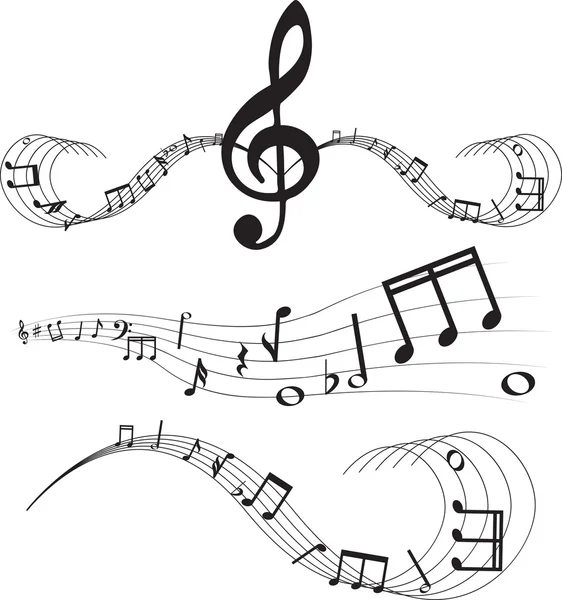 Music notes on staves Vector Graphics