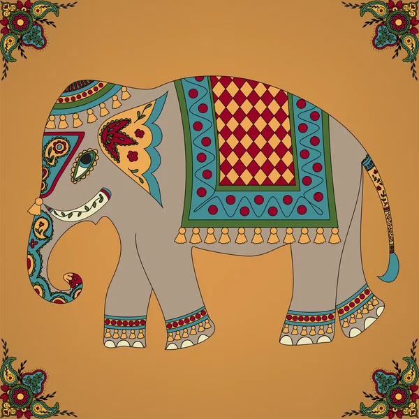 Elefante indio — Vector de stock