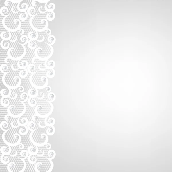 Bordure en dentelle et perles — Image vectorielle