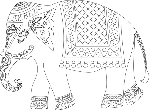 Elefante indio — Vector de stock