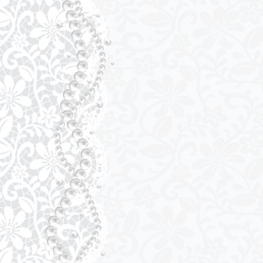 dantel arka plan ve inci kolye