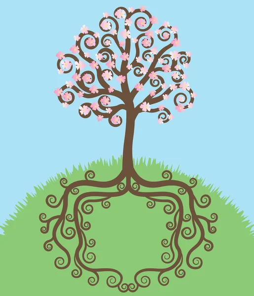 Árvore florescente — Vetor de Stock