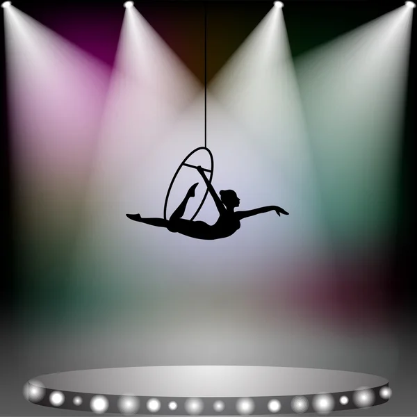 Acrobate femme sur cirque — Image vectorielle