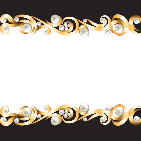 Zlaté šperky rám — Stockový vektor
