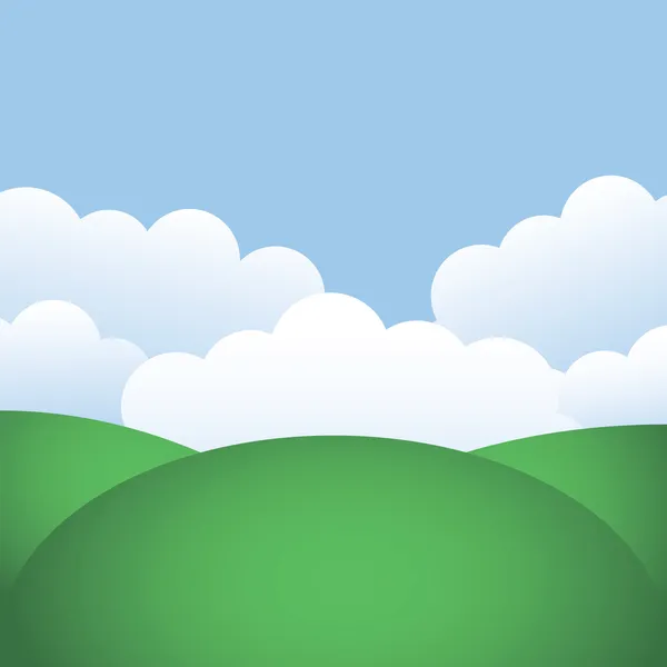 Heuvels en blauwe hemel — Stockvector