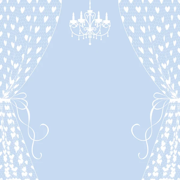 Curtains and chandelier — Stock Vector