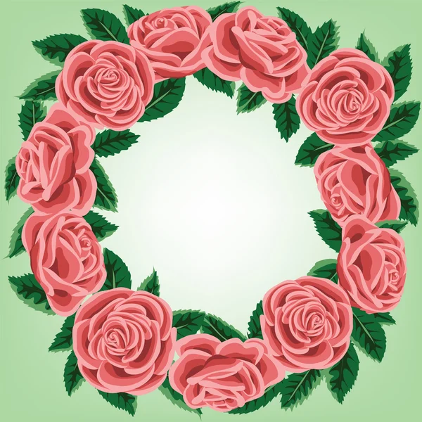 Couronne de roses — Image vectorielle