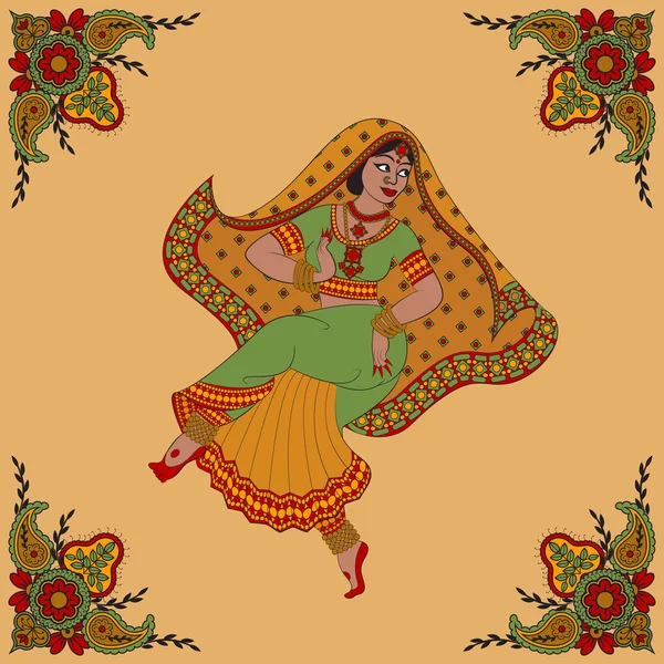 Mujer india — Vector de stock