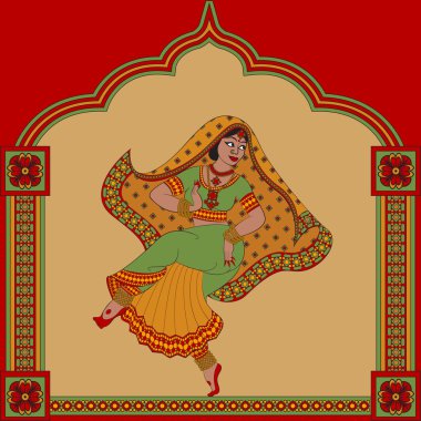 Indian woman dancer clipart