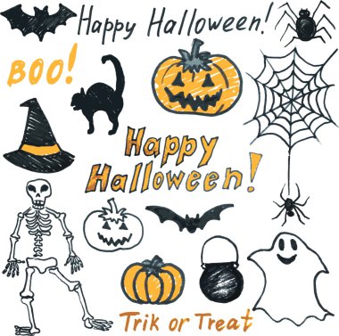 Doodle halloween seti
