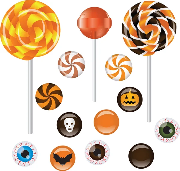 Doces de halloween — Vetor de Stock