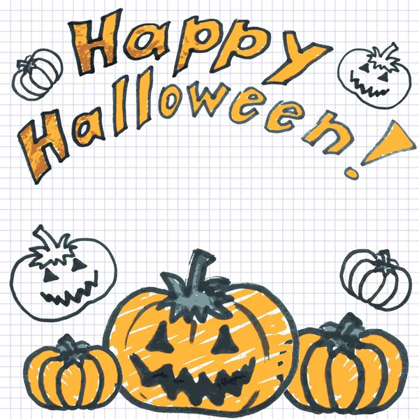 Doodle halloween pompoenen — Stockvector