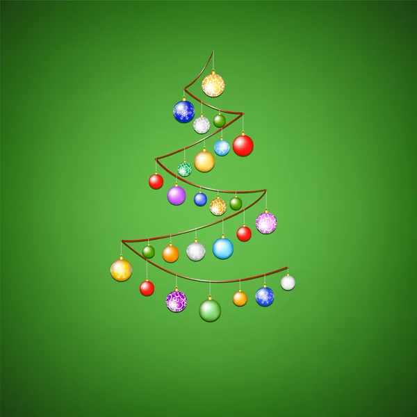 圣诞前夜丝带树 — 图库矢量图片