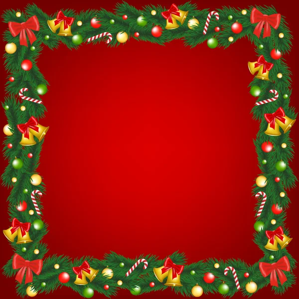 Printchristmas garland frame — Stockvector