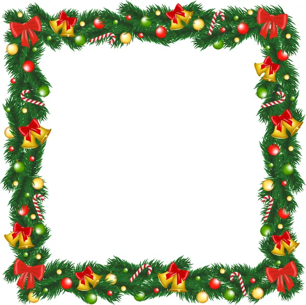 PrintChristmas garland frame — Stock Vector