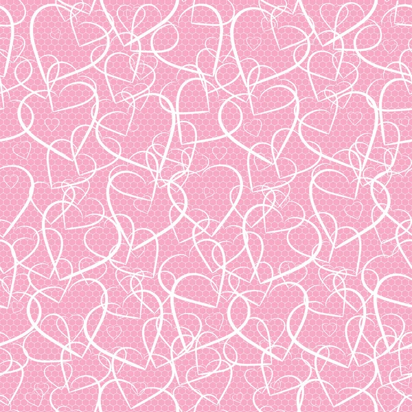 Corazones patrón de encaje — Vector de stock