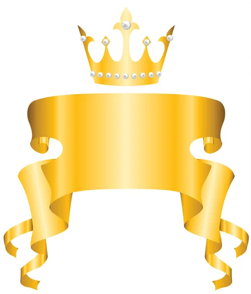 Kroon en lint — Stockvector
