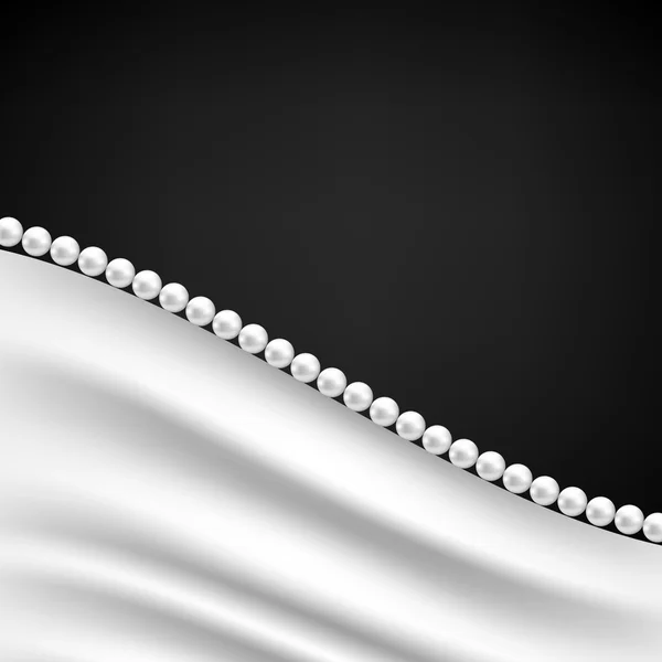 Draperie de soie et collier de perles — Image vectorielle