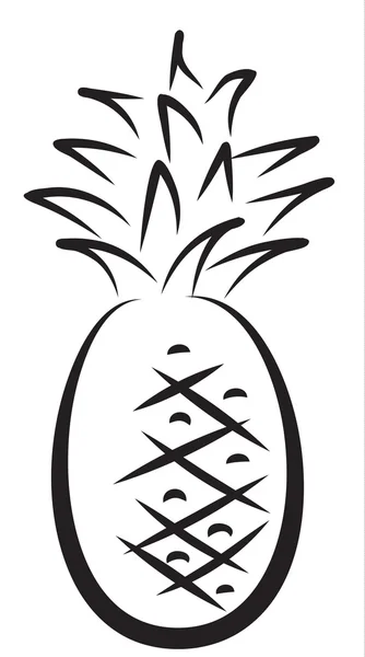 Skiss av ananas — Stock vektor