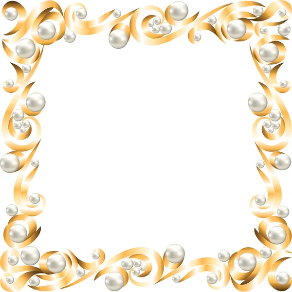 Golden jewelry frame — Stock Vector