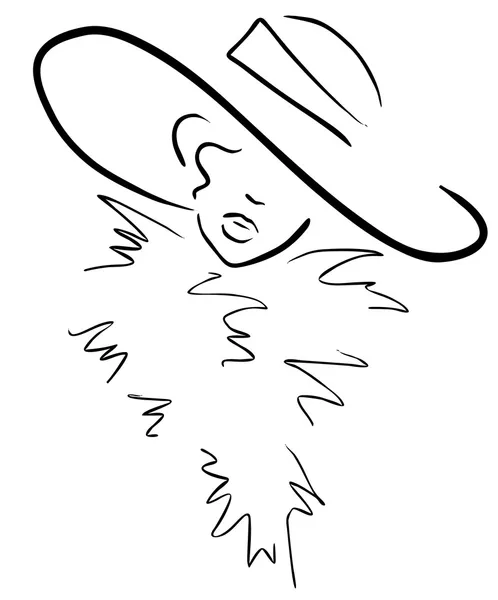 Femme en chapeau — Image vectorielle