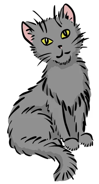 Gato sentado — Vector de stock