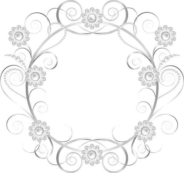 Květinové šperky rám — Stockový vektor