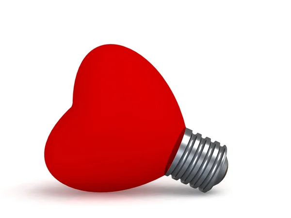 Heart bulb 3d — Stock Photo, Image