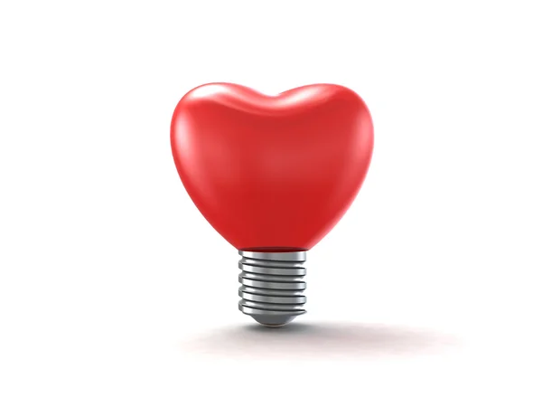 Heart bulb 3d — Stock Photo, Image